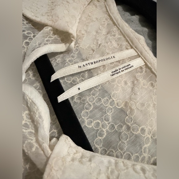 Anthropologie • Collared Puff-Sleeve Lace Blouse - Picture 8 of 8